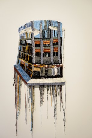 Jo Hamilton, Ground Up, 2017 mixed crocheted yarn.